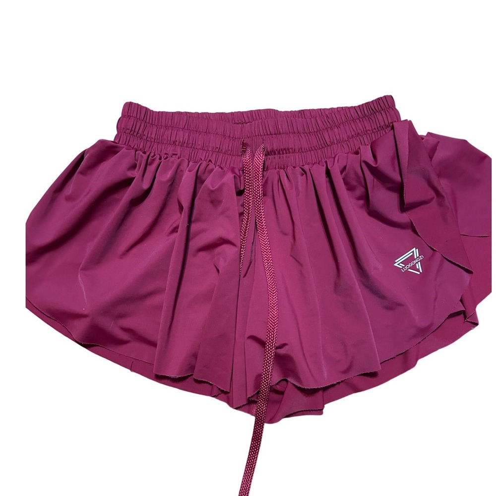 LUOGONGZI Burgundy Running Shorts | Built-In Liner | Drawstring Waist |‎ Size M
